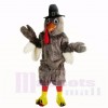 Grey Turkey with Black Hat Mascot Costumes Adult