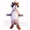 Grey Raccoon with Hat Mascot Costumes Cartoon