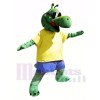 Cool Alligator with Yellow T-shirt Mascot Costumes Animal