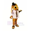 Brown Dog with Glasses Mascot Costumes Cartoon	
