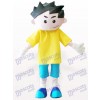 Yellow Clothes Boy Cartoon Adult Mascot Costume