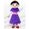 Purple Cow Girl Cartoon Adult Mascot Costume
