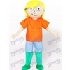 Yellow Hair Boy Cartoon Adult Mascot Costume