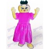 Flat Head Girl Cartoon Adult Mascot Costume