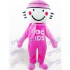 Pink Round Head Doll Cartoon Adult Mascot Costume