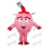 Red Round Pig Mascot Adult Costume