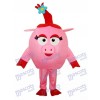 Red Round Pig Mascot Adult Costume