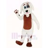 White Dog with Brown Belly Mascot Costume