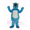 Fluffy Blue Monster Mascot Costume Cartoon