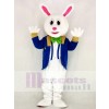 Funny Easter Bunny Rabbit with Blue Suit Mascot Costume School 	