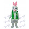 Easter Rabbit with Green Vest Mascot Adult Costume