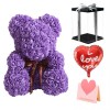 Purple Rose Teddy Bear Flower Bear Best Gift for Mother's Day, Valentine's Day, Anniversary, Weddings and Birthday