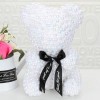 Exclusive White Pearl Rose Teddy Bear Best Gift for Mother's Day, Valentine's Day, Anniversary, Weddings and Birthday