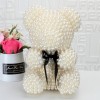 Exclusive Beige Pearl Rose Teddy Bear Best Gift for Mother's Day, Valentine's Day, Anniversary, Weddings and Birthday