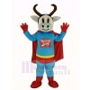Super Cow Cattle with Red Cloak Mascot Costume