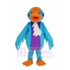 Red Head Blue Swan Bird Mascot Costume Animal	