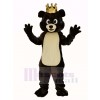 Dark Brown King Bear Mascot Costume Animal