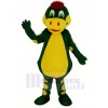 Green Dinosaur with Yellow Belly Mascot Costume Animal