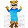 Blue Squirrel With Long Hair And Short Teeth Animal Adult Mascot Costume