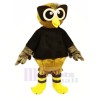 Brown Owl with Black T-shirt Mascot Costumes Cartoon	