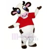 Funny Cow with Red T-shirt Mascot Costumes Cartoon