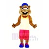 Brown Marmot with Sports Suit Mascot Costumes
