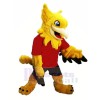 Yellow Gryphon with Red T-shirt Mascot Costumes		