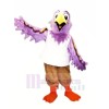 Purple Eagle with White Vest Mascot Costume Cartoon