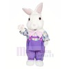 Fuzzy Bunny with Purple Suit Mascot Costumes Cartoon