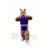 School Bobcat in Suit Mascot Costumes Cartoon