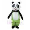 Cute Panda with Green Coat Mascot Costume Cheap