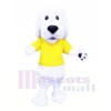 Cute White Dog with Yellow T-shirt Mascot Costumes Animal