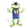 Frog with Blue Vest Mascot Costumes