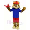 Pilot Cat with Blue T-shirt Mascot Costumes Cartoon