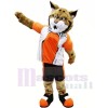 Bobcat with Orange Suit Mascot Costumes Animal