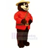 Safety Bear with Red Coat Mascot Costumes Cartoon