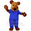 Brown Teddy Bear with Blue Suit Mascot Costumes Animal