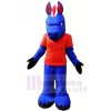 Blue Horse with Red T-shirt Mascot Costumes