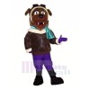 Pilot Brown Dog Mascot Costumes Cartoon