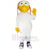 Pilots Seagull with White Suit Mascot Costumes Cartoon