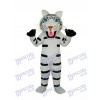 Black and White Tiger Mascot Adult Costume