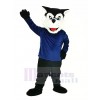 Black Bearcat Binturong with Blue Coat Mascot Costume Animal