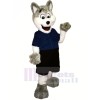 Funny Dog with Blue T-shirt Mascot Costumes Cartoon