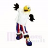 Smiling White Freedom Eagle Mascot Costumes Cartoon