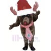 Christmas Moose with Striped Tie Mascot Costumes Animal