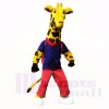 Sport Giraffe with Blue Shirt Mascot Costumes School