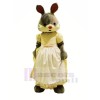 Lady Rabbit with White Dress Mascot Costumes