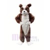 Plush Brown Bulldog Mascot Costumes Cartoon