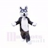 Smiling Grey Plush Husky Dog Mascot Costumes School