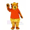 Smiling Bear in Orange T-shirt Mascot Costumes Cartoon